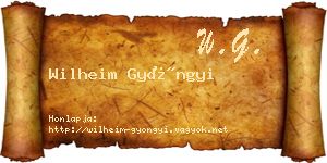 Wilheim Gyöngyi névjegykártya